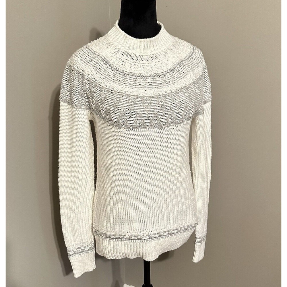 Vintage Gap White Gray Women’s Fair Isle Sweater XS C8